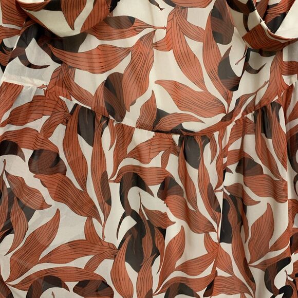Gianni Bini Lillian Copper Palm Print Dress Womens 8 NWT Maxi Cut Out Fall - Picture 7 of 10